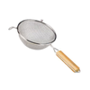 DBTN-8 Tinned Steel 8" Diameter Double Mesh Kitchen Strainer With Wooden Handle