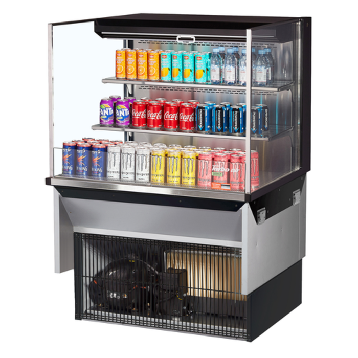 Turbo Air TOM-36L-UF-W(B)-3SI-N 35.88"W Refrigerated Open Display Merchandiser