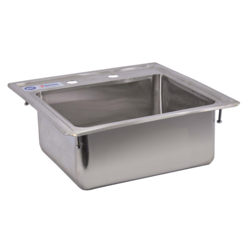 15 Inch Self-Rimmed Drop-In Sink Made From High-Quality Stainless Steel For Commercial Kitchens.