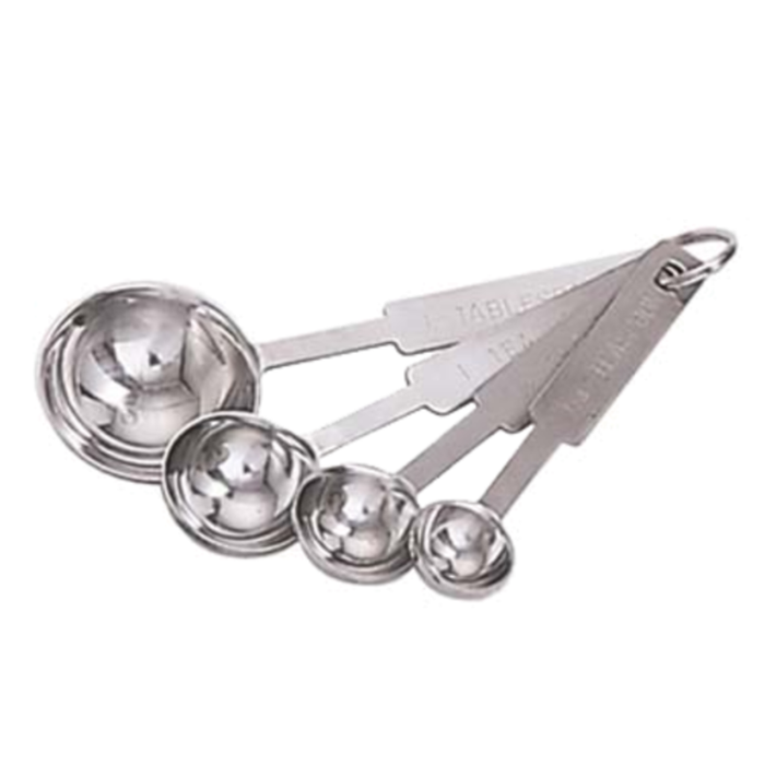 DMS-4/PKG 4-Piece Heavy Gauge Stainless Steel Measuring Spoon Set