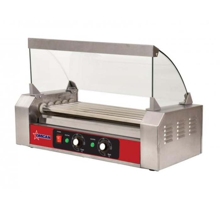 Omcan 44154 Glass Sneeze Guard for Hot Dog Roller with 9 Rollers