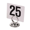 Chrome Plated Menu Card Holder Displaying Table Number 25 On A Compact Base
