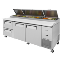 Turbo Air TPR-93SD-D2-N 93-1/8"W Refrigerated Pizza Prep Table