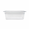 Durable Polycarbonate Food Storage Pan In Clear Color, Ideal For Commercial Kitchen Applications.