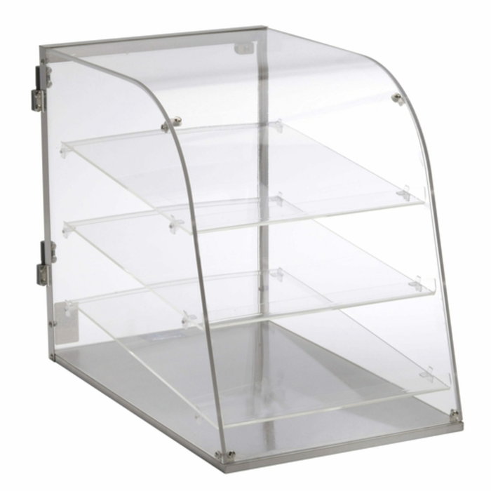 Non-Refrigerated Countertop Display Case Featuring Clear Acrylic Panels And A Sleek Design
