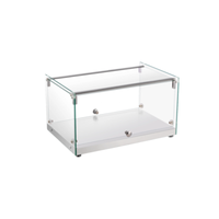 Countertop Pastry Display Showcase Featuring Clear Glass And Metal Base For Displaying Baked Goods