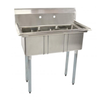 Three Compartment Commercial Sink With Stainless Steel Construction And Four Bowls For Efficient Dishwashing