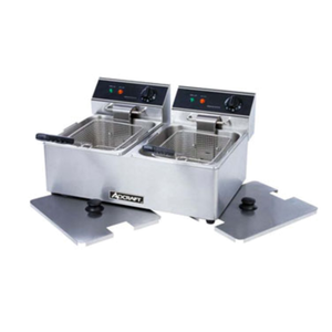 Adcraft DF-6L/2 Electric Countertop Split Pot Fryer 12 Liter