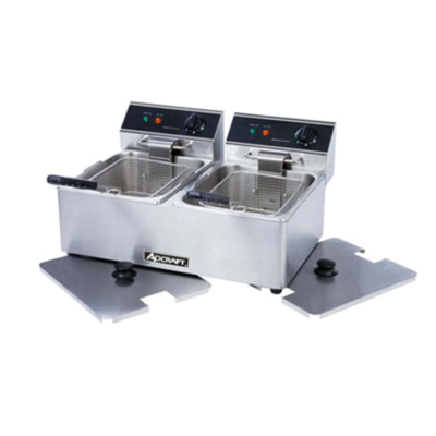 Adcraft DF-6L/2 Electric Countertop Split Pot Fryer 12 Liter
