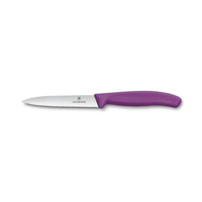 Victorinox 6.7735.C1 Paring Knife 4" Serrated Spear Point Purple