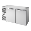 60 Inch Back Bar Refrigerator With Two Solid Swing Doors And Stainless Steel Finish