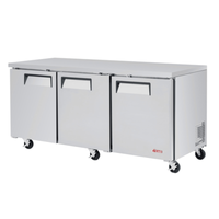 Turbo Air EUR-72-N-V 72-5/8"W Three-Section Undercounter Refrigerator