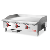 OMCAN 47375 36" Countertop Natural Gas Griddle with 3 Burners