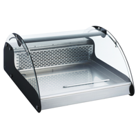 Alt Tag: Omcan 43074 30.5-inch Curved Glass Countertop Refrigerated Display Case stainless steel curved glass showcase