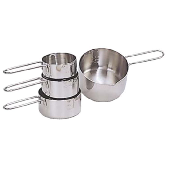 DMC-4 Deluxe stainless steel measuring cup set 4-piece, 4-Piece Stackable Stainless Steel Cups With Long Handles
