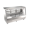 Omcan 50109 84-Inch Square Glass Refrigerated Deli Case For Chilled Product Display And Convenient Storage.