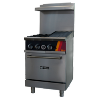 EFI HRG24-12CH-2B-N 24 Inch Restaurant Gas Range Featuring 2 Burners And Griddle For Commercial Kitchens