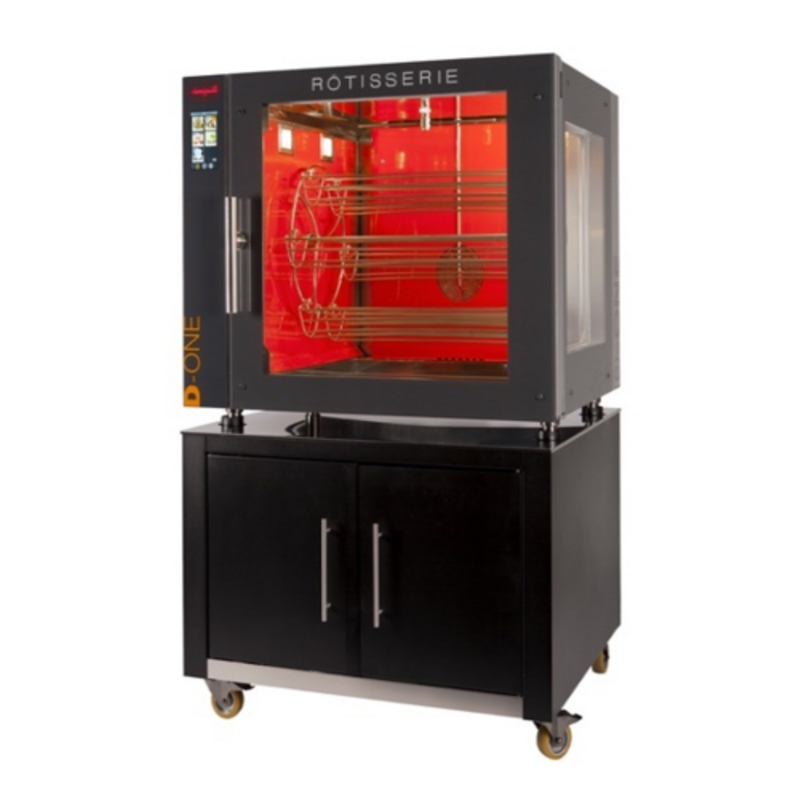 Dorégrill D-ONE Electric Rotisserie Oven 24 Chicken Capacity With Panoramic Glass Door And Red Enamel Interior