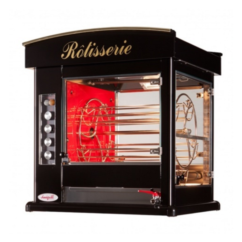 Dorégrill DECO RB 15 Electric Rotisserie Oven For Chicken With Red Enamel Finish And Panoramic View