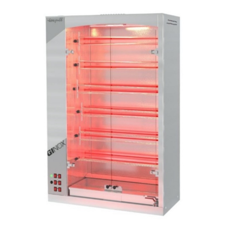 Electric Rotisserie Oven For Chicken, Dorégrill MAG 40/6 S With Glass Door And Interior Lighting