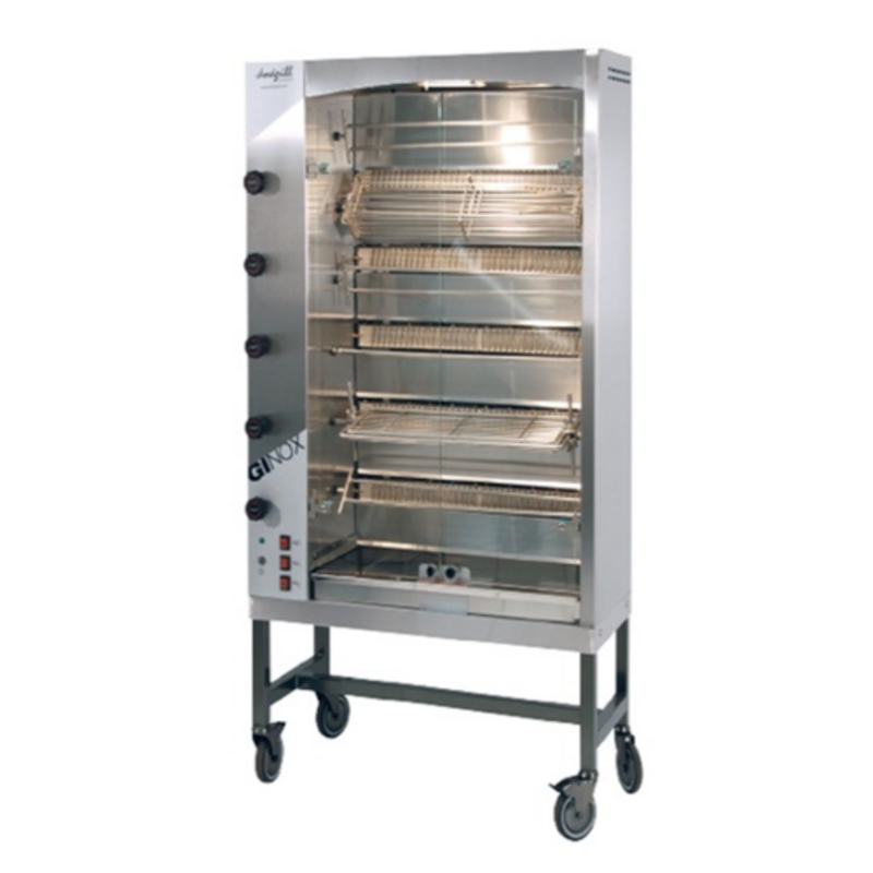 Commercial Gas Rotisserie Oven Featuring Multiple Racks For Efficient Cooking In A Professional Kitchen.