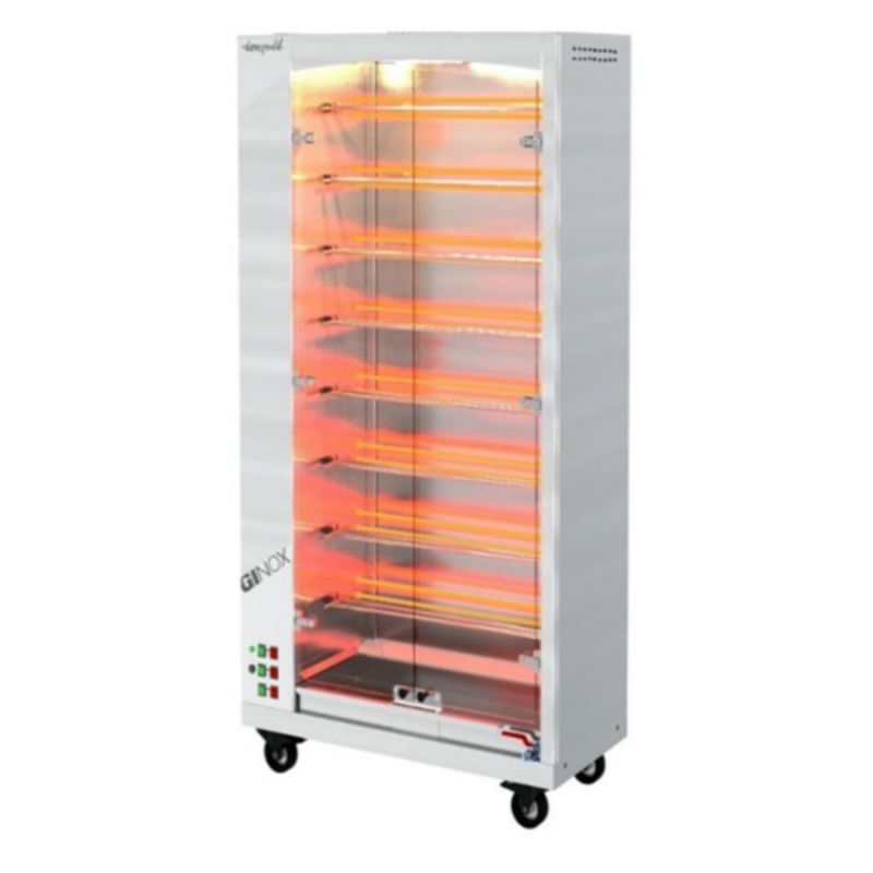 Electric Rotisserie Oven For Commercial Kitchens With Transparent Door And Adjustable Shelving, Ideal For High-Volume Cooking.