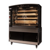 Commercial Gas Rotisserie Oven With Three Racks In A Black And Stainless Steel Finish