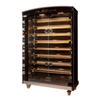 Commercial Gas Rotisserie Oven Featuring A Black Porcelain Enamel Finish And Multiple Cooking Racks For Poultry.