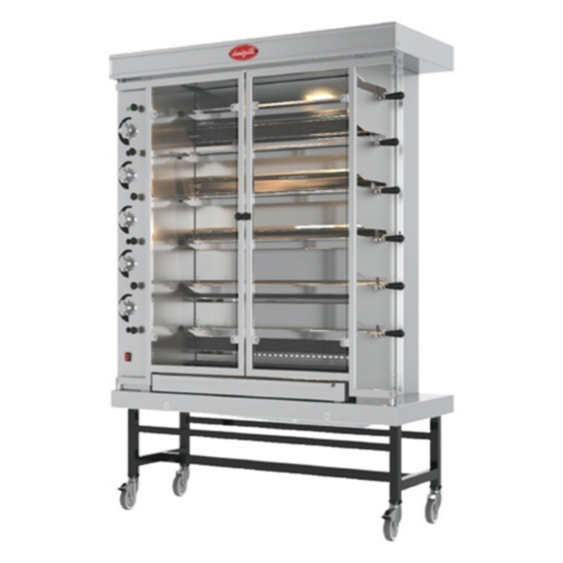 Dorégrill MAG INOX 58/6 Gas Rotisserie Oven For Chicken With Stainless Steel Finish And Dual Glass Doors