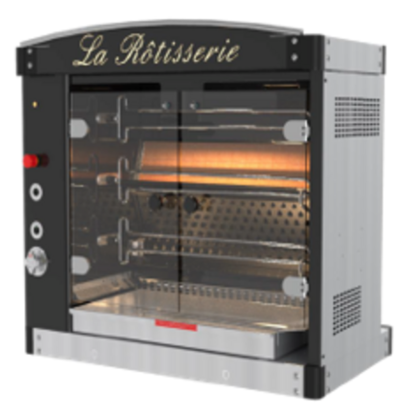 Dorégrill Gas Rotisserie Oven Featuring Three Spits And A Lighted La Rôtisserie Sign, Black Enamel Finish
