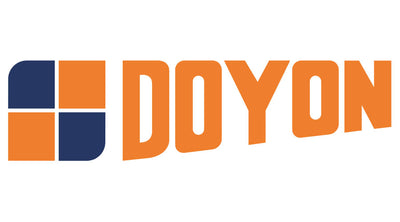 Doyon logo with orange and blue design on a white background
