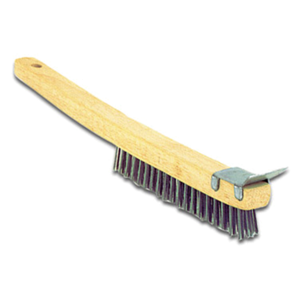 WBR-14 Wire Brush with Scraper 14 Inch Hardwood Handle