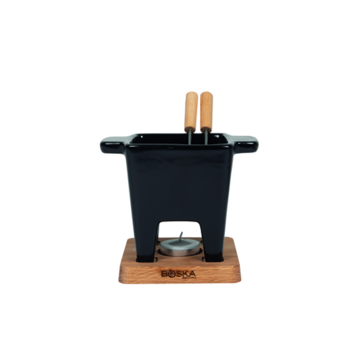 Boska 853530 5.78''W Tapas Fondue Pot Ceramic Stainless Steel Beechwood