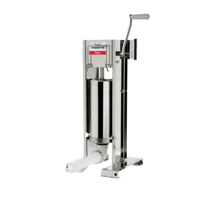 Trento 47716 Remplisseur manuel à saucisses 2 vitesses de capacité 11,02 lbs avec bourrage vertical en acier inoxydable avec manivelle
