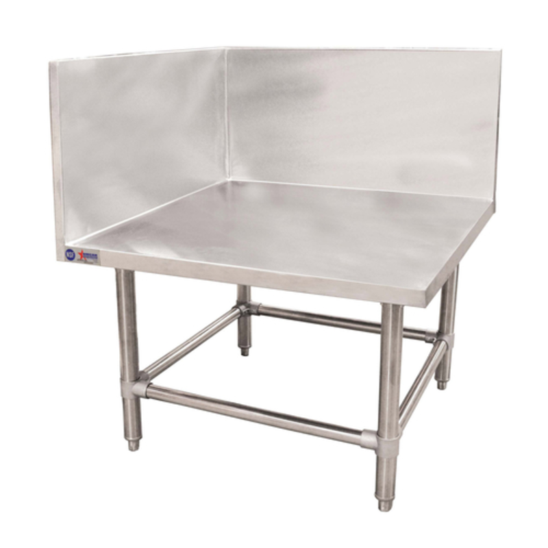 Stainless Steel Mixer Equipment Stand With Corner Design For Commercial Kitchen Use.