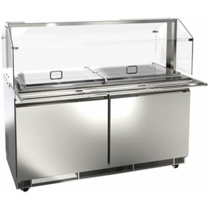 Omcan 50089 60"W Stainless Steel Refrigerated Salad Bar/Prep Table