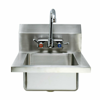OMCAN 44585 18 Inch Wide Fabricated Stainless Steel Hand Sink