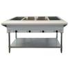 Omcan 47344 4-Pan Open Well Natural Gas Steam Table Counter For Buffets And Catering Services