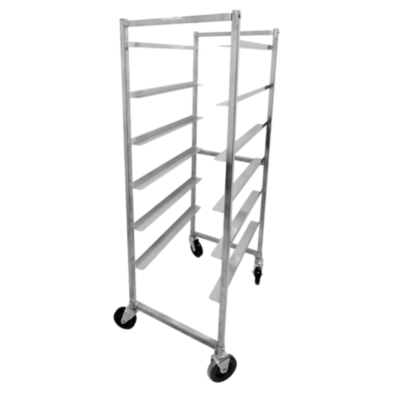 OMCAN 27056 Stainless Steel 6-Slide Universal Pan Rack on Casters commercial kitchen pan rack with six slides