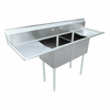 Commercial Stainless Steel Pot Sink With Two Compartments And Drainboards For Efficient Kitchen Use