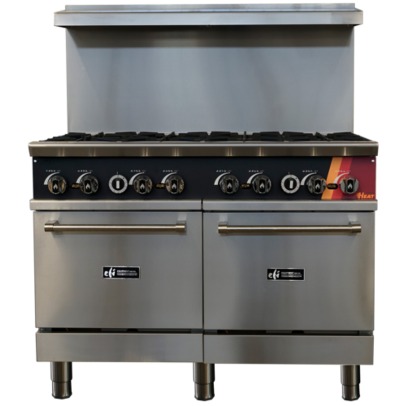 EFI HRG48-8B-N Versa Heat 48 Inch Natural Gas Restaurant Range With Eight Burners and Stainless Steel Finish