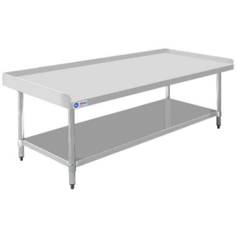 Heavy-Duty Stainless Steel Equipment Stand With Upper And Lower Shelves For Kitchen Storage