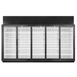 True TRM5L-NY-BLK-WHT-1BLKLLLLL-4 158.75" 5-Door Low Temp Freezer Merchandiser