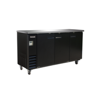 Celcold CBB72B 73" Three Solid Door Back Bar Refrigerator