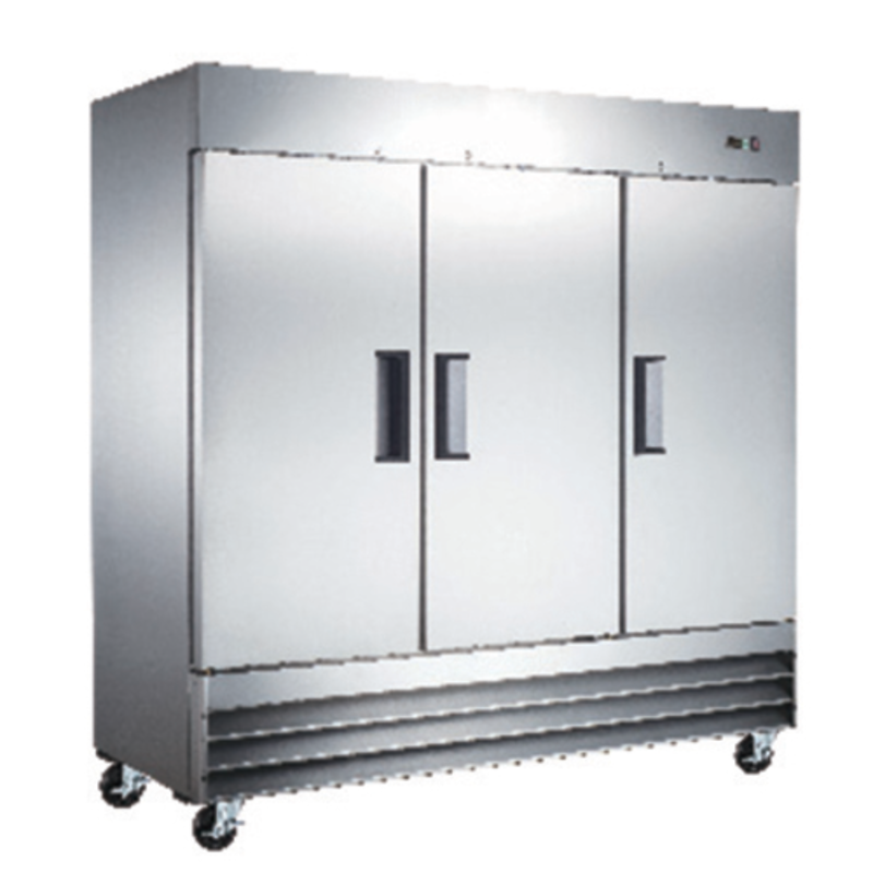 Omcan 50027 Three Door Commercial Reach-In Freezer For Efficient Kitchen Storage