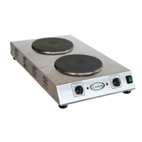 Cadco CDR-3K 15" Wide Countertop Electric Hot Plate Double Burner