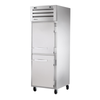 True STR1DTA-2HS-HC Reach-In Refrigerator Freezer With Solid Half Doors In Stainless Steel Finish