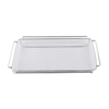 Stainless Steel Serving Tray For Catering With Mesh Design And Handles, Ideal For Food Presentation.