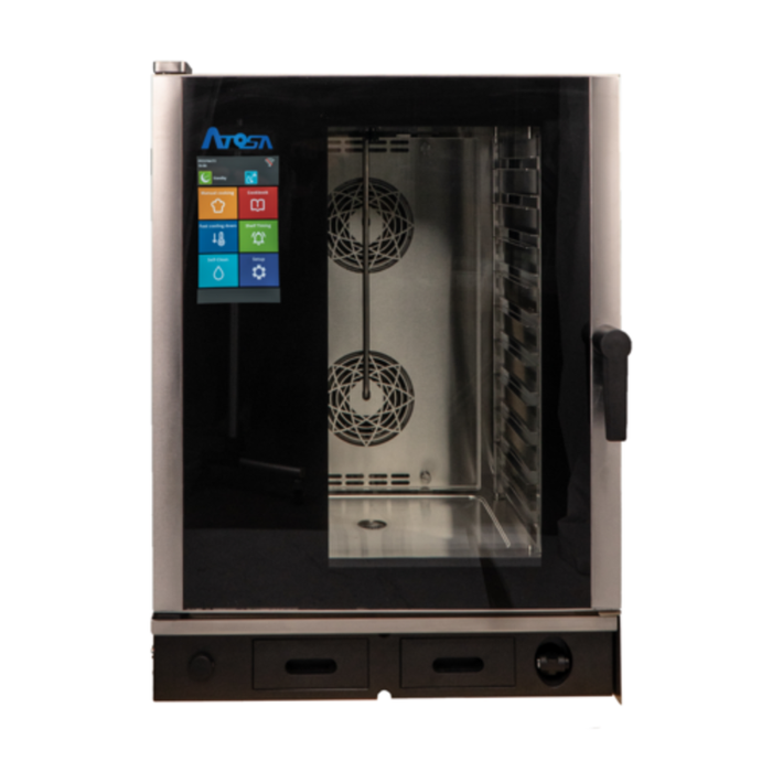 Atosa AEC-1011E Electric Combi Oven With 10-Pan Capacity, Featuring A Large Smart Touch Screen