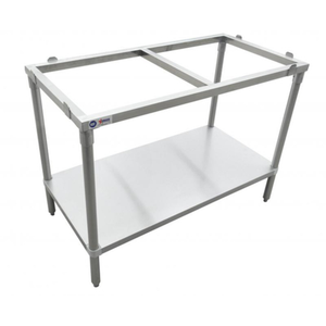 Omcan Stainless Steel Poly Top Work Table Frame 48-Inch Wide stainless steel base with undershelf for commercial kitchen prep table